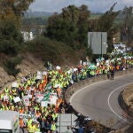Más de 1.500 agricultores inician la marcha protesta hasta la entrada del puerto de Algeciras