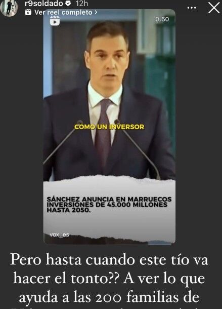 Soldado contra Pedro Sánchez