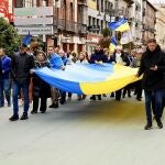 Marcha por las calles de León de ciudadanos ucranianos y leoneses