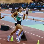 La atleta española Marta García durante los 1.500 de la reunión de Madrid del World Indoor Tour Gold 2024