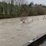 El río Oria aumenta su nivel por las lluvias persistentes