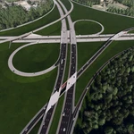 Boceto del diseño planificado para uno de los tramos que construirá Flatiron para ampliar la Triangle Expressway