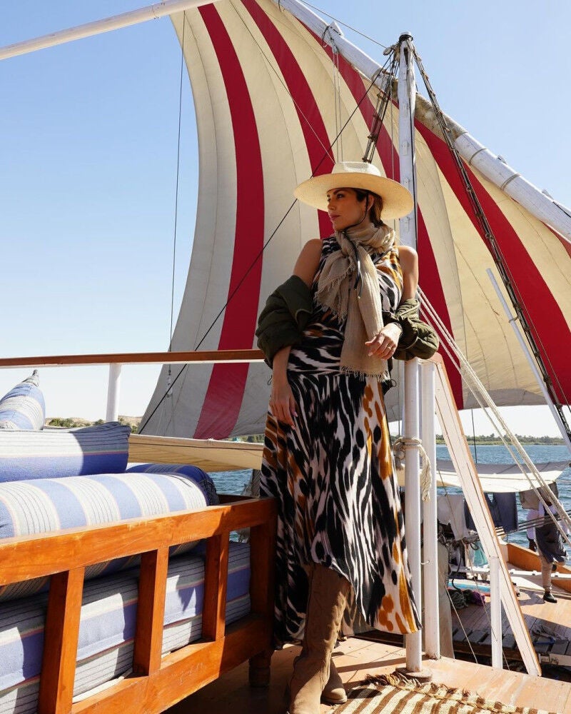 Rossana, esposa de David Bisbal, en un crucero por el río Nilo