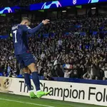 Mbappé celebra el 0-1 a la Real Sociedad