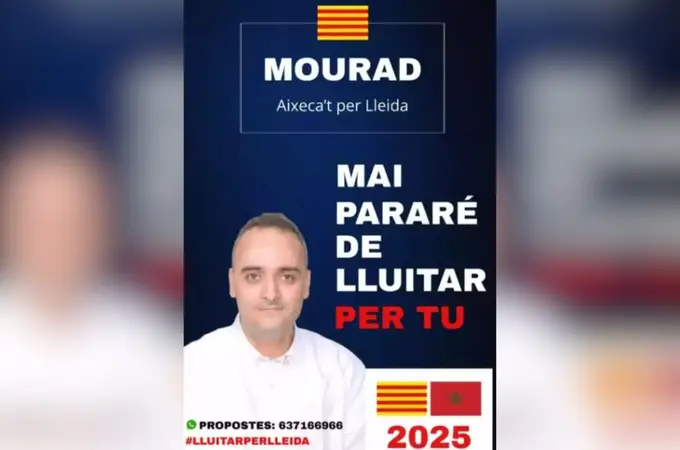 Controversia en Cataluña por cartel preelectoral con banderas de Marruecos y Cataluña