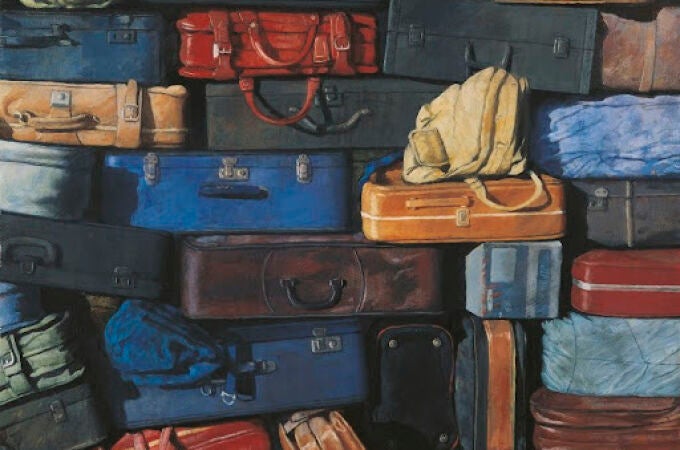 Una composición de maletas realizada por el pintor Cristóbal Toral