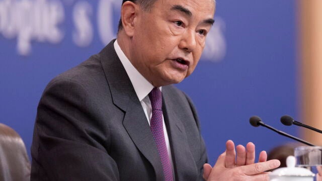 El ministro de Exteriores chino, Wang Yi, ayer en la sesión anual de la Asamblea Popular Nacional en Pekín