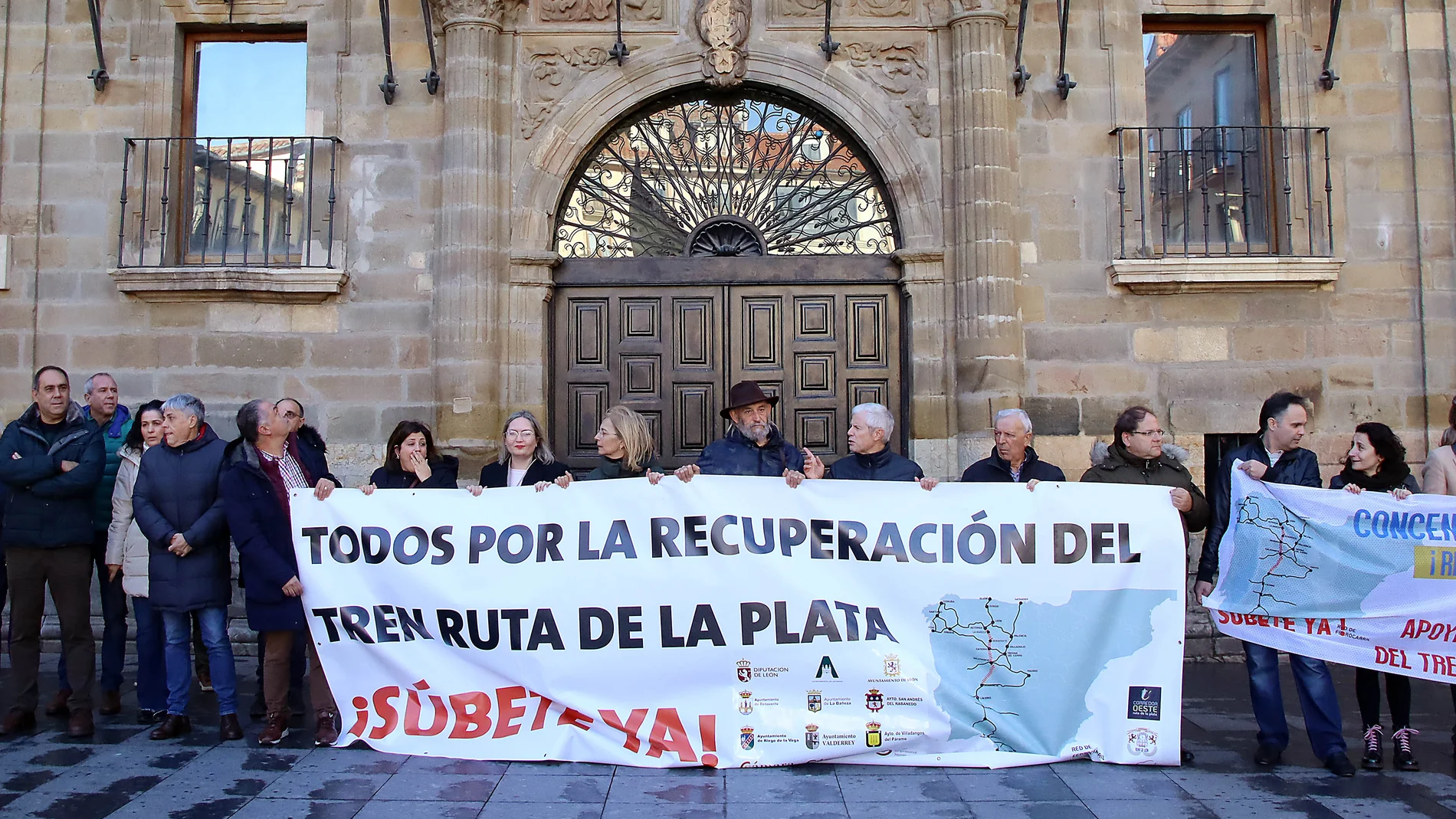 Concentración reciente en Astorga para demandar la apertura del Tren Ruta de la Plata