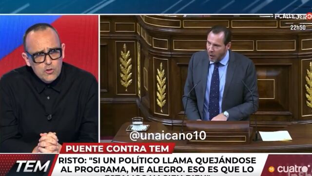 Risto Mejide, encendido contra Óscar Puente: "No le voy a llamar mamporrero de Pedro Sánchez, aunque lo piense"