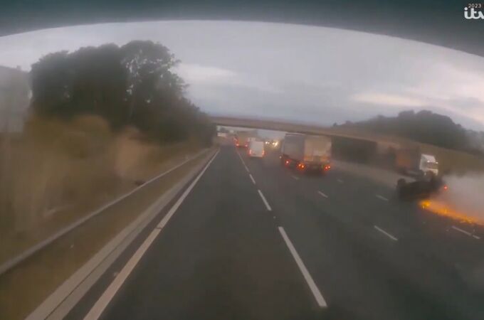 Captura de video del accidente en Reino Unido