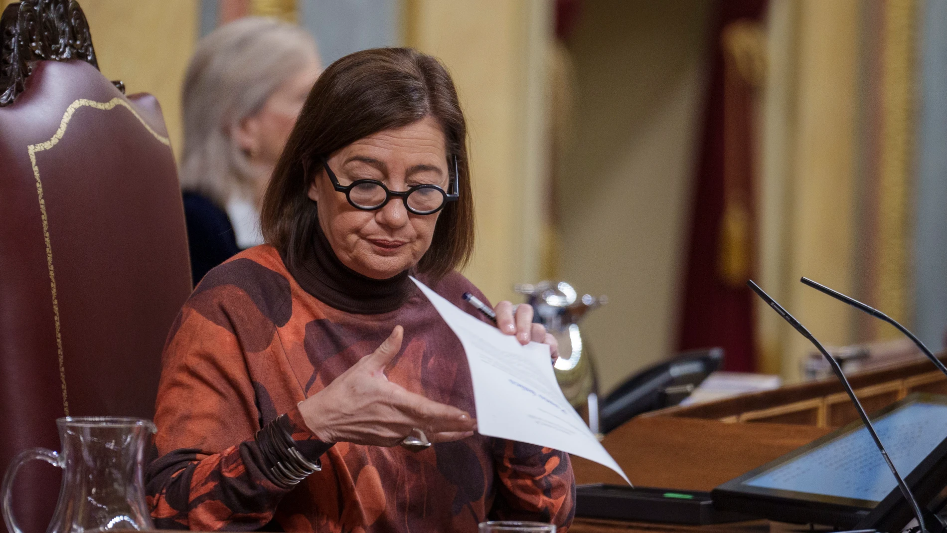 Francina Armengol en el Pleno del Congreso que vota la amnistia