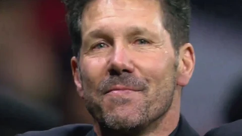 Simeone, emocionado tras la clasificación del Atlético