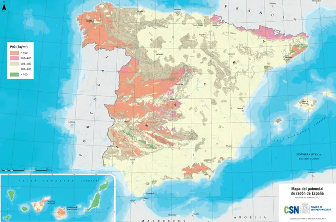 Estas son las zonas de España con mayor peligro por la emisión de gas radón, la segunda causa de cáncer de pulmón