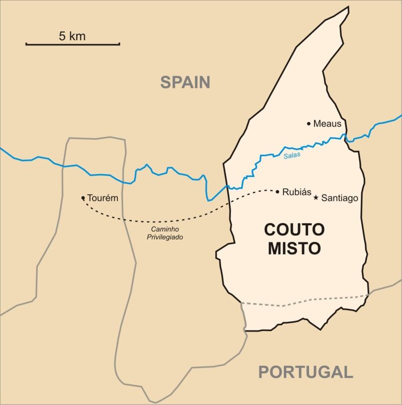 Mapa del Couto Mixto. 