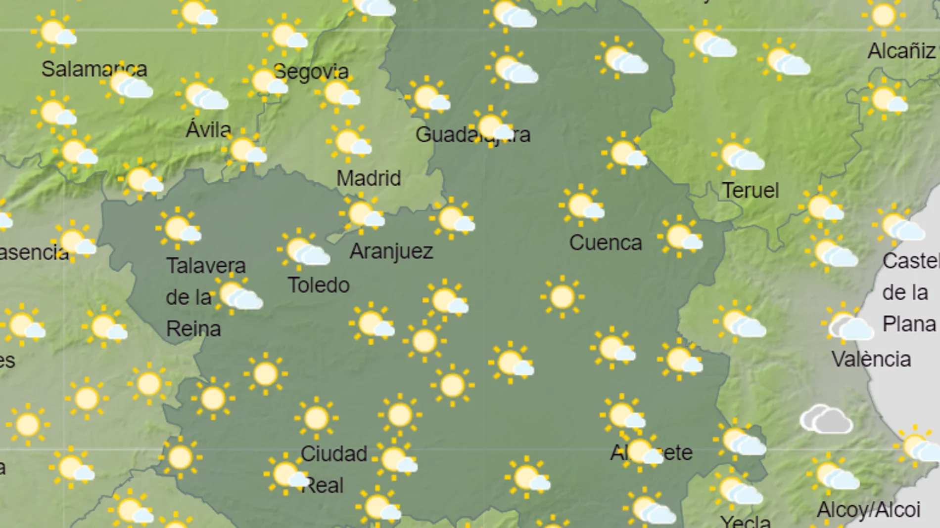 Previsión general de la AEMET en Castilla-La Mancha para el próximo domingo 24 de marzo