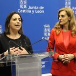 La viceconsejera Mar Sancho y la alcaldesa de Palencia, Miriam Andrés, presentan el concierto