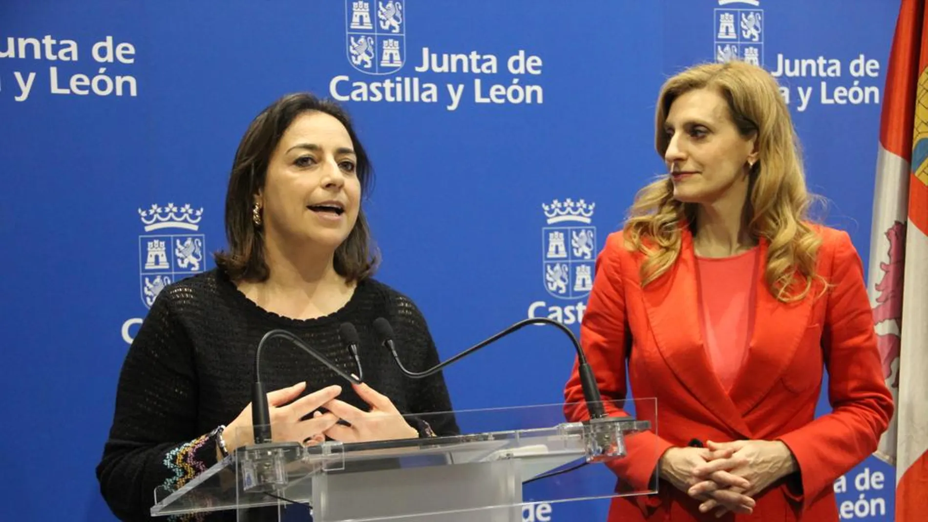 La viceconsejera Mar Sancho y la alcaldesa de Palencia, Miriam Andrés, presentan el concierto