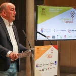 El presidente de la Diputación de Segovia, Miguel Ángel de Vicente, durante la presentación de la iniciativa