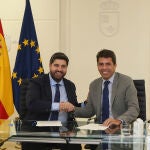 López Miras y Mazón reivindicarán este jueves en Murcia la necesidad de un pacto nacional del agua