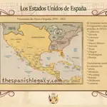 Mapa del territorio español en Norteamérica