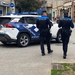 Policía Local de Lugo patrullando. 