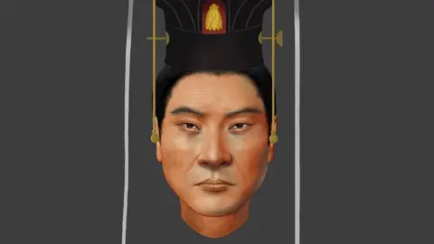 Así era el emperador Wu de Zhou fallecido hace 1500 años según un estudio genético de la Universidad de Fudan, en China.