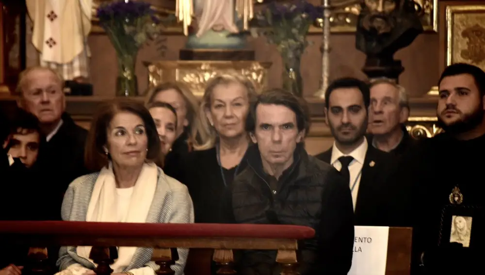 José María Aznar y Ana Botella, en la iglesia de la Encarnación en Marbella