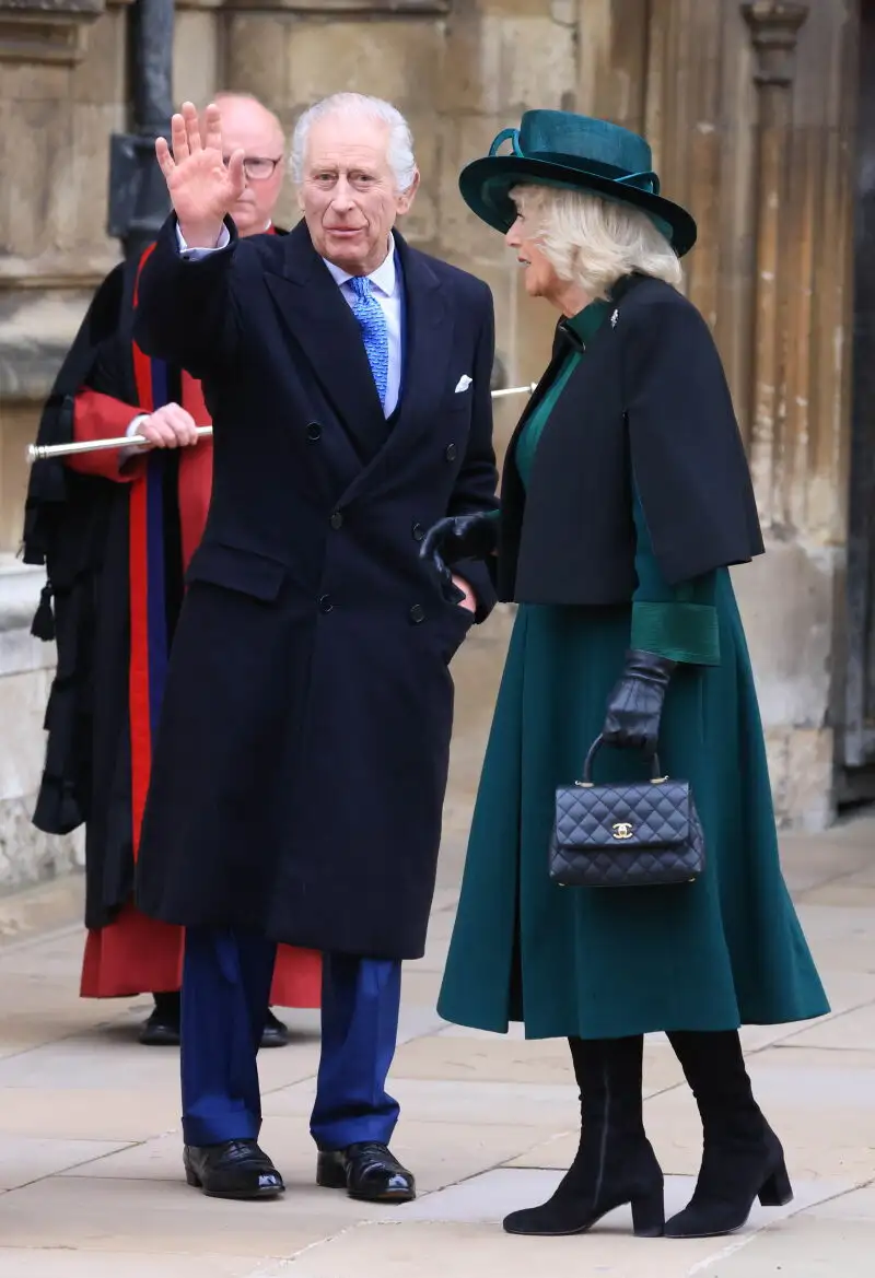 Britain's King Charles and Queen Camilla attend Easter service