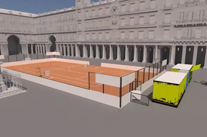 Los aficionados al tenis podrán jugar en la Plaza Mayor gracias al Mutua Madrid Open