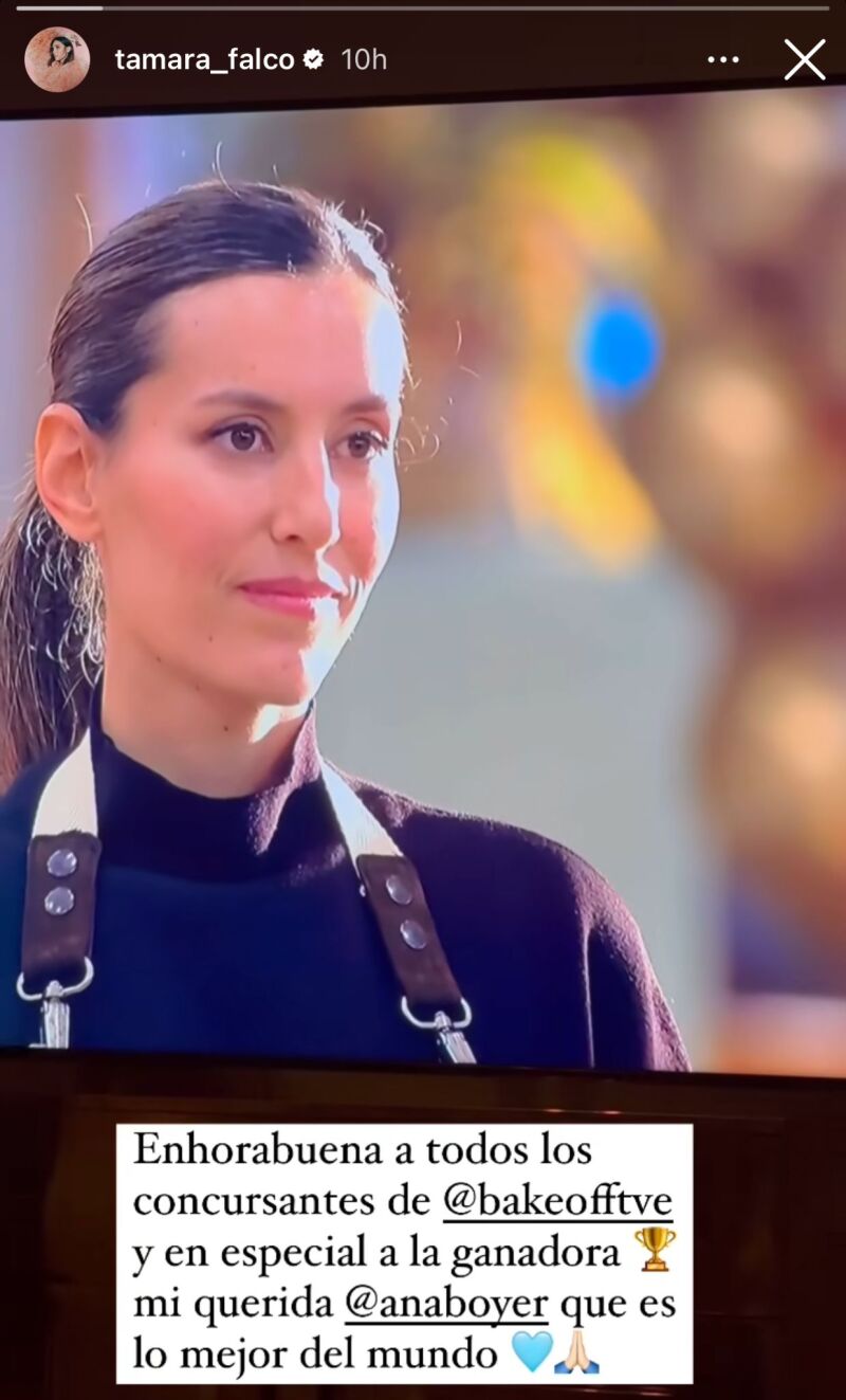 Tamara Falcó felicita públicamente a Ana Boyer tras ganar el concurso &quot;Bake off: famosos al horno&quot;