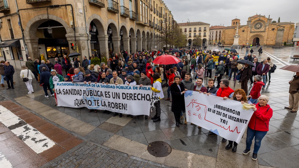Cerca de un millar de manifestantes en defensa de la sanidad pública en Ávila y León