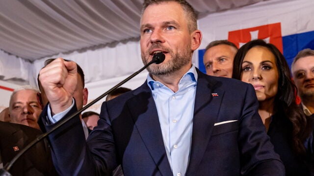 Slovak presidential candidate Pellegrini attends elections night in Bratislava