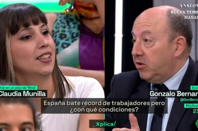 Claudia Munilla junto a Gonzalo Bernardos en 'La Sexta Xplica'