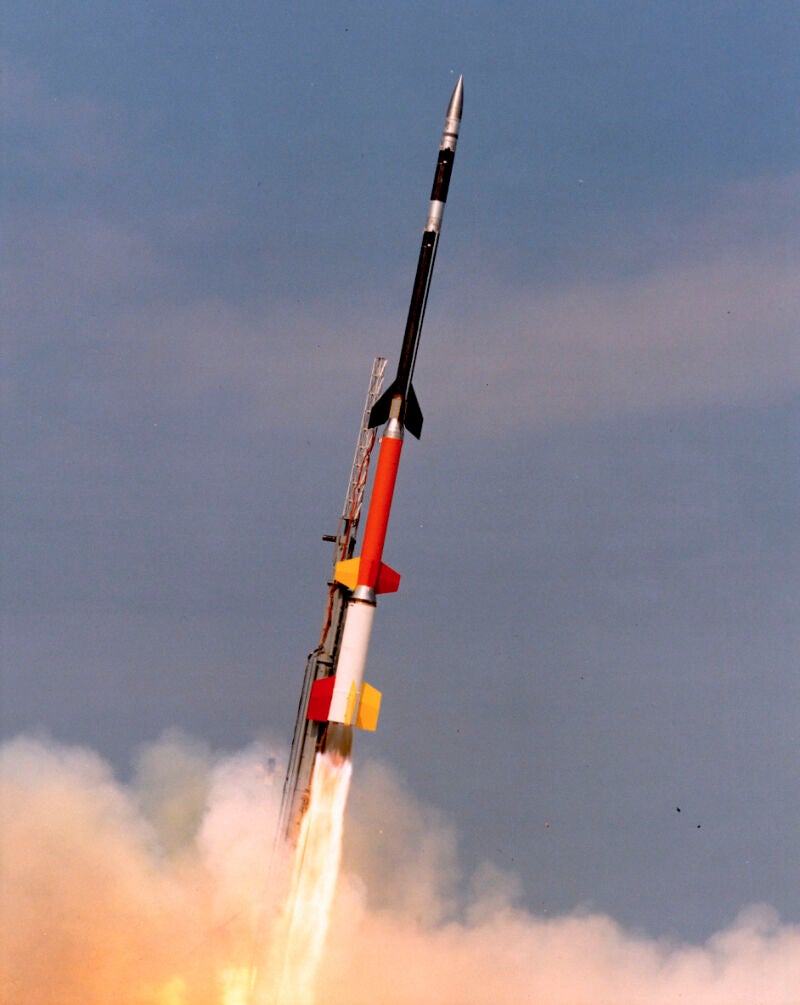 Uno de los Black Brant IX lanzados por la NASA