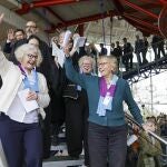 ctivists of Climate Seniors from Switzerland celebrate as they leave the European Court of Human Rights (ECHR), after the judgement in a case against different European countries accused of climate inaction at the European court of Human Rights in Strasbourg, France, 09 April 2024. 