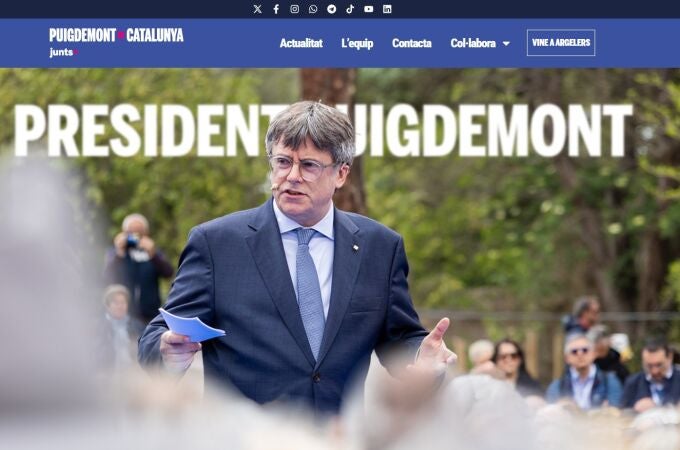 Nueva web del candidato de Junts+ a las elecciones al Parlament, Carles Puigdemont