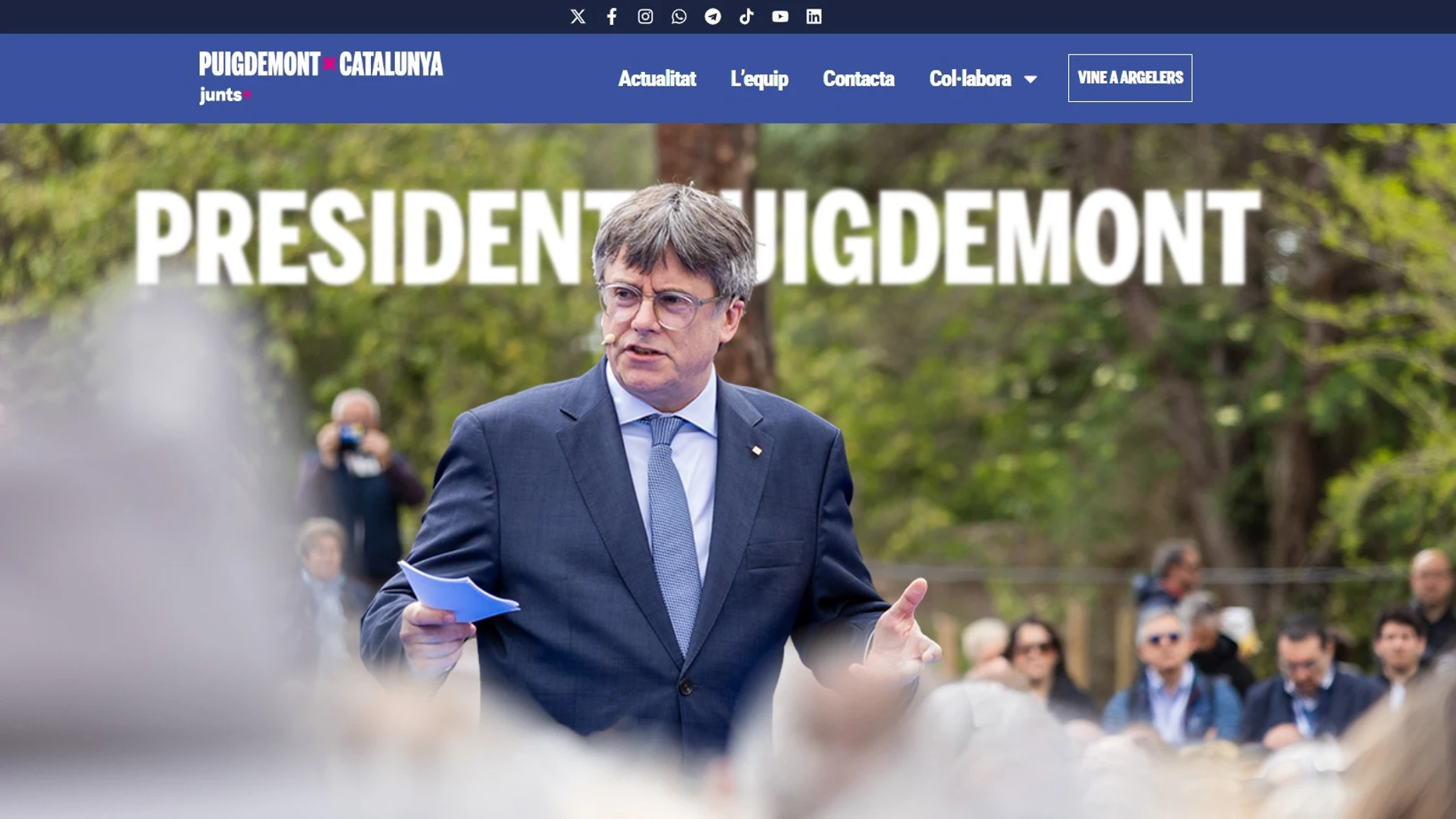 Nueva web del candidato de Junts+ a las elecciones al Parlament, Carles Puigdemont JUNTS+ 12/04/2024