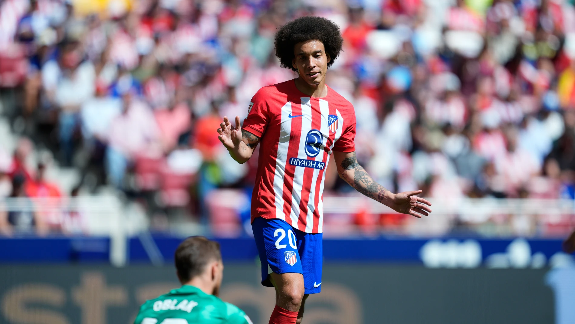Axel Witsel of Atletico de Madrid gestures during the Spanish League, LaLiga EA Sports, football match played between Atletico de Madrid and Girona FC at Civitas Metropolitano stadium on April 13, 2024 in Madrid, Spain. AFP7 13/04/2024 ONLY FOR USE IN SPAIN