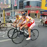 Óscar Freire y Carlos Sastre, en Pekín 2008