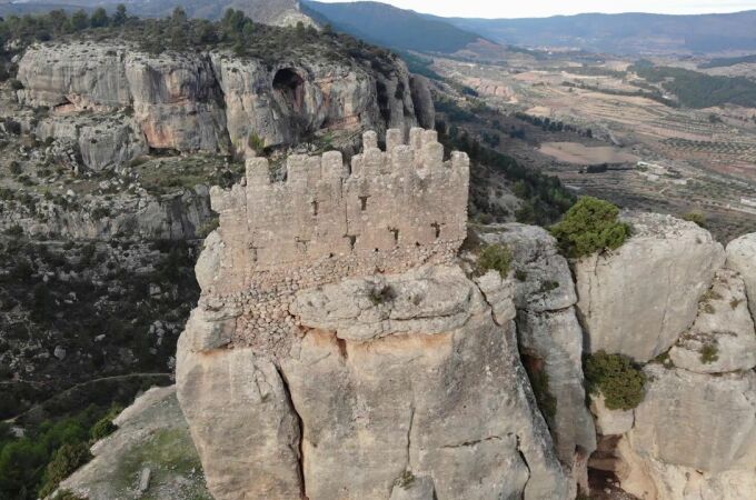 Imagen aérea del Castillo de Benizar, en la Región de Murcia