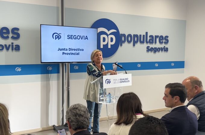 La presidenta del PP de Segovia, Paloma Sanz, interviene en la Junta Directiva Provincial
