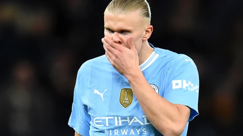 Haaland, en el partido de vuelta de cuartos de final ante el Real Madrid