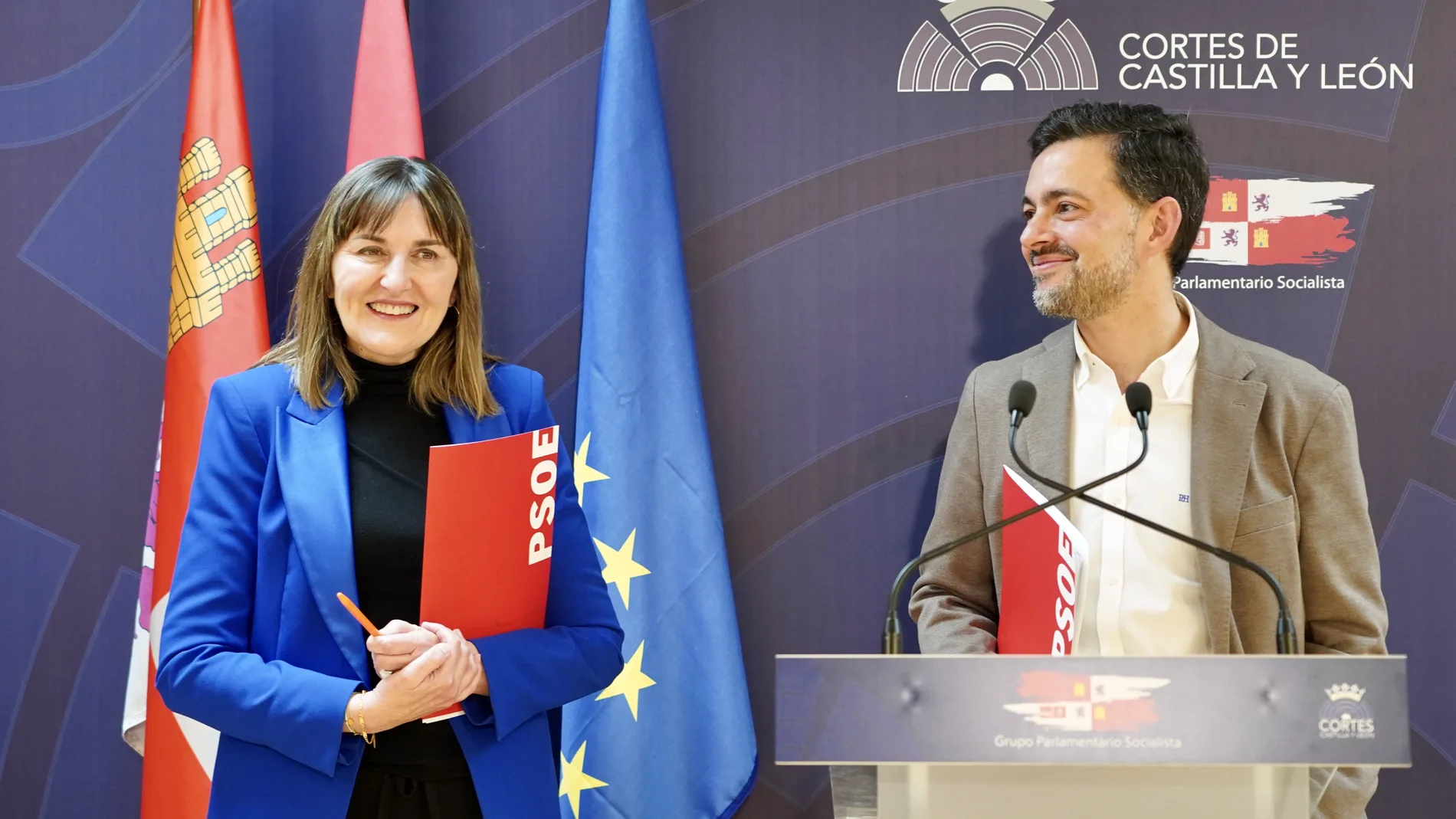 Los procuradores socialistas Yolanda Sacristán y Diego Moreno, ambos leoneses, presentan la iniciativa