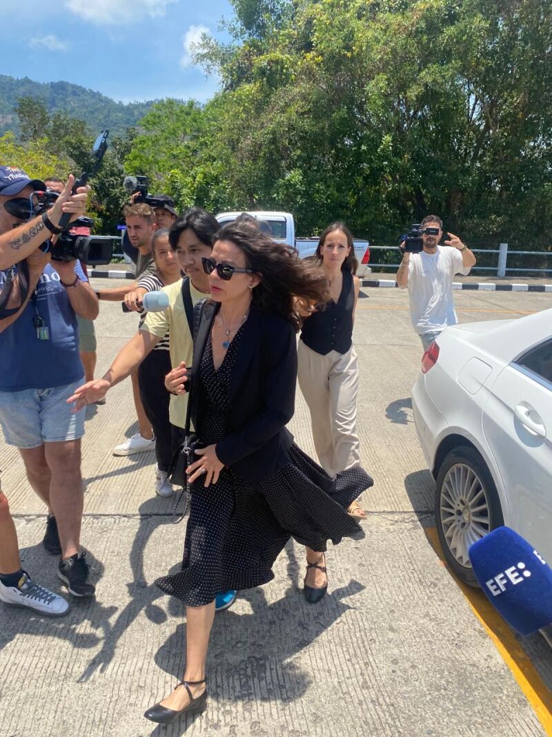 Silvia Bronchalo, a su llegada hoy 17 de abril al Tribunal de Samui