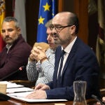 El alcalde de Ponferrada, Marco Morala, durante el pleno extraordinario del Ayuntamiento de Ponferrada para debatir las alegaciones presentadas al presupuesto de 2024 y proceder a su aprobación definitiva