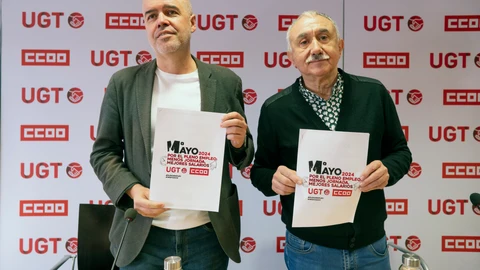 Los secretarios generales de CCOO y UGT presentan en rueda de prensa la jornada de movilizaciones del Primero de Mayo