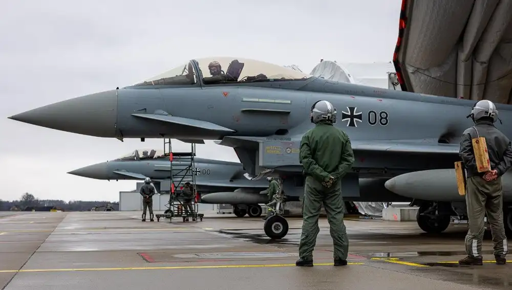 Cazas Eurofighter alemanes desplegados en Letonia