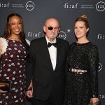 (L-R) Rachel Eliza Griffiths, Salman Rushdie and President, French Institute Alliance Française, Tatyana Franck attend the FIAF Trophée des Arts Gala 2023 at The Plaza Hotel.