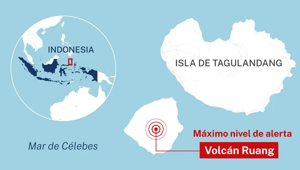 Localización del volcán Ruang