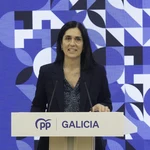 La número dos de los populares gallegos, Paula Prado, hoy, en rueda de prensa. 